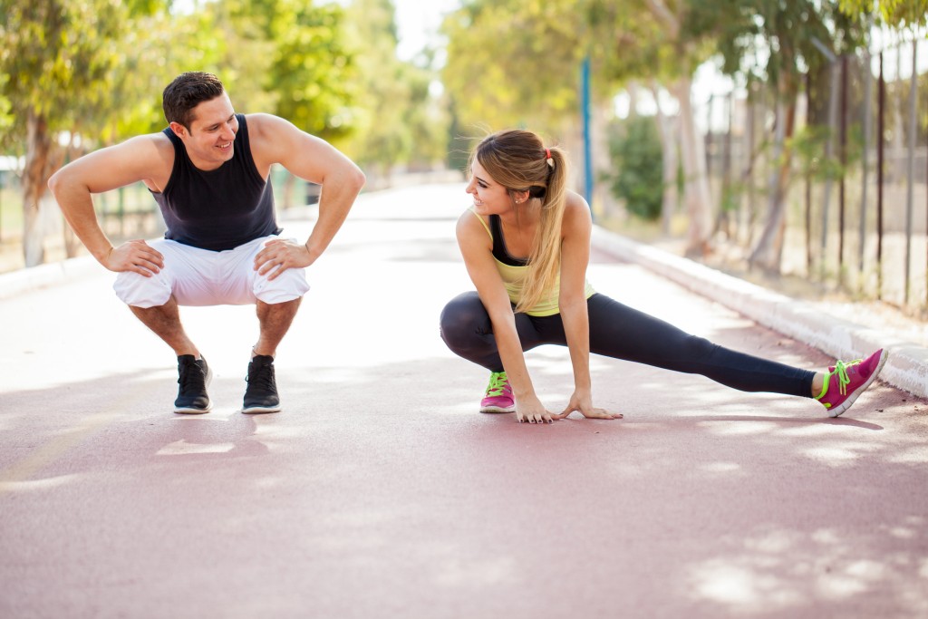 workout Working out together outdoors